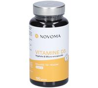 NOVOMA Vitamine D3 2000 UI/j, Vitamine D Naturelle Micro-encapsulée - Haute Absorption, Système Immunitaire, Santé des Os & Muscles, Cure de 2 mois, 120 gélules, Fabriqué en France