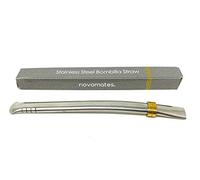 Novomates [NEW] Yerba Mate Bombilla Filtre à paille facile à nettoyer, paille en acier inoxydable de qualité alimentaire 15,8 cm de long - Mate Bombilla Straw