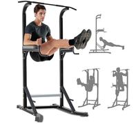 Novonova Station de Musculation Multifonction, Barre de Traction sur Pieds, Support d'Entraînement pour Dips et Tractions, Chaise Romaine Musculation, Barre de Tractions Noir Plus Stable 150KG Maximum