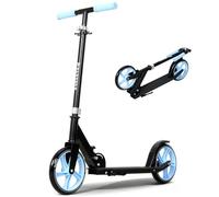Novonova Trottinette Ado Pliable, Trottinette Adolescent avec Guidon Hauteur Ajustable 3 Niveaux, Trotinette Enfant Grande Roue 200MM Résistant, Trotinette Enfant/Ado 9-14Ans 125-175CM Charge 100KG