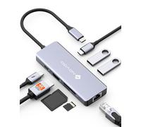 NOVOO 8 en 1 Hub USB C vers Ethernet, Adaptateur USB C vers HDMI 4K