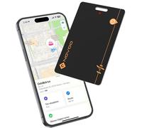 NOVOO Carte Tracker Portefeuille Rechargeable, Traceur de Bagages Ultra-Mince, Charge sans Fil, Carte de Suivi Bluetooth (Uniquement pour iOS, Apple Find My), Étiquette GPS Anti-Perte pour Passeports