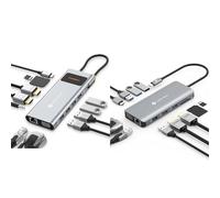 NOVOO Docking Station avec Double Moniteur, 12-en-1 Station d'accueil USB C vers Dual HDMI, VGA & Docking Station 11 en 1, Hub USB C Double HDMI, Multiport Dock USB C vers USB x 4, PD 100W