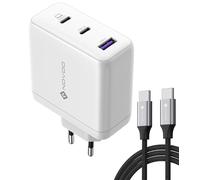 NOVOO GaN Chargeur USB C 120 W, chargeur rapide à 3 ports avec câble USB C 100 W, alimentation multiple PD pour MacBook Pro, iPhone 16 Pro Max, 16, PPS, Samsung Galaxy S25 S24 Ultra