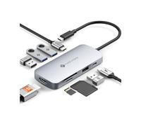 NOVOO Hub USB C HDMI 4K 60Hz, 9 en 1 Adaptateur USB C vers USB x 3, Lecture de Carte SD/TF, USB C Hub pour MacBook Pro Air ChromeBook Pixel iPad Pro