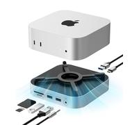 NOVOO Mac Mini Mate Hub with NVMe SSD Enclosure, 8-in-1 Docking Station with 10Gbps USB-C & USB-A, Up to 8TB, SD/TF, Optimized Self-Cooling for Apple Mac Mini 4