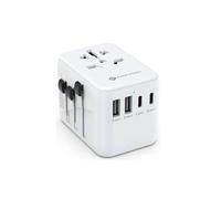 NOVOO RC21 Adaptateur de voyage international, adaptateur universel avec 2 prises USB, 2 prises USB C et 1 prise secteur