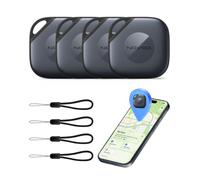 NOVOO Smart Tag, Étiquette Bluetooth pour Apple & Google Find My, Alarme 80dB, Étanche IPX5, Pile Remplaçable, Parfait pour Clés, Valises Et Sacs, Noir，4 Pack