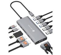 NOVOO Station d'accueil USB C Triple Écran 12 en 1 HUB UDB C Dual HDMI 4K@60Hz 5 Port USB-A, 100W PD, USB-C, SD/TF Multiport Dock pour MacBook M2 M3, Dell HP