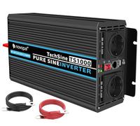 NOVOPAL 1000W Convertisseur 24v vers 230v Pur Sinus avec 2 Prises EU et 1 USB 2,1A, 5M de télécommande et 2 Ventilateurs