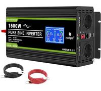 NOVOPAL 1500W 3000W Convertisseur 24V 220V Pur Sinus Transformateur Onduleur avec Télécommande et 2 EU Prises et écran LCD,pour Voiture, Caravane, Bateau, Camping, Camion,Voyage