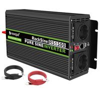 NOVOPAL 1500W Convertisseur Pur Sinus 24V 220V 230V Onduleur Transformateur,2 Prises EU AC,1USB,5M Télécommande,Convient pour Camion, Camping, Voyage,Voitures,Puissance de Pointe 3000W