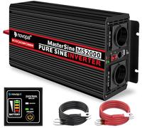 NOVOPAL 2000W 4000W Convertisseur Pur Sinus DC 12V AC 220V Onduleur | 5m Télécommande,2 Prise EU,1 Port USB,pour Voiture,Caravane,Bateau,Camping,Voyage