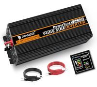NOVOPAL 2500W 6000W Convertisseur Pur Sinus 24V 220V 230V Onduleur Transformateur,2 Prises EU AC,1USB,5M Télécommande,Convient pour Camion, Camping, Voyage,Voitures
