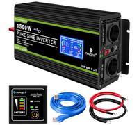 NOVOPAL Convertisseur 12v 220v 1500w Pur Sinus Onduleur avec écran LCD et Télécommande -Puissance de Pointe 3000W Transformateur de Tension