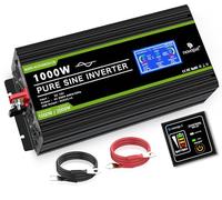 NOVOPAL Convertisseur Pur Sinus 1000W- Onduleur Convertisseur 12V 220V 230V avec télécommande et Dual AC Prises et écran LCD,pour Voiture, Caravane, Bateau, Camping, Voyage