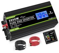 NOVOPAL Convertisseur Pur Sinus 2500W- transformateur 12V 220V 230V avec télécommande et Dual AC Prises et écran LCD,pour Voiture, Caravane, Bateau, Camping, Voyage