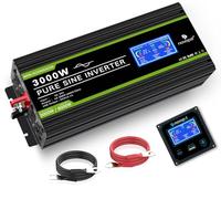 NOVOPAL Convertisseur Pur Sinus 3000W- Onduleur Convertisseur 24V 220V 230V avec télécommande et Dual AC Prises et écran LCD,pour Voiture, Caravane, Bateau, Camping, Voyage