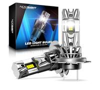 NOVSIGHT Ampoule de Phare LED H7 - 27000LM Taille 1:1 Ampoule de Phare H7, 600% 6500K Blanc Froid Super Lumineux Kit de Conversion, Plug and Play, IP68 Étanche, Lot de 2