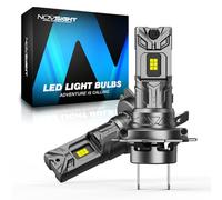 NOVSIGHT Ampoule H7 LED Voiture - 120W 32000LM 6500K H7 LED Lampes de Phares Voiture Automobile Format Mini 1:1 avec Ventilateur de Refroidissement Remplacement pour Kit de Conversion, Lot de 2