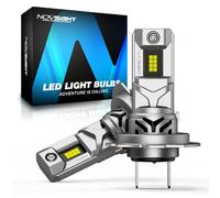 NOVSIGHT Ampoule H7 LED Voiture 90W 18000LM 6500K H7 LED Lampes de Phares Voiture Automobile Format Mini 1:1 avec Ventilateur de Refroidissement Remplacement pour Kit de Conversion, Lot de 2