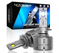 NOVSIGHT Ampoule H7 LED Voiture Anti Erreur 40000LM 6500K Blanche Puissante 200W 800% Luminosité Lampes de Phares Remplacement pour Kit de Conversion Halogène Auto Moto