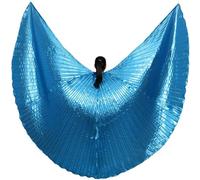 NOVSKI Ailes de danse orientale sans bâtons (couleur : turquoise, taille : taille unique)