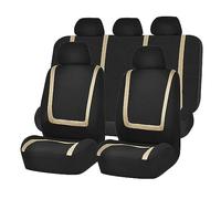 NOVSKI Voiture Ensembles De Housses Siège pour Opel Combo Life/Combo-e Life | XL/Edition,5 Siège Confortables Respirant Avant Protecteurs Siège Arrière,F-Black Beige