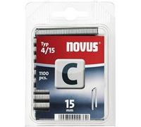 Novus Agrafes 042-0390 - dos étroit 4/15 mm - Blister 1100 Rouge