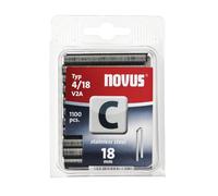 Novus 042-0459 Blister de 1100 Agrafes dos étroit 4/18 mm Inox Rouge