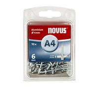Novus 045-0031 Blister de 70 Rivets aveugles alu Ø 4 x 6 mm Rouge