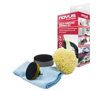 NOVUS 7232 | Kit de polissage multifonction | Contient un tampon de polissage 100 % laine, un tampon de polissage en mousse souple, un tampon de support pour perceuse, un chiffon en microfibre