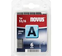 Novus A 53 Agrafeuses à fil fin d'une longueur de 6 mm, emballage transparent contenant 2000 agrafes du type 53/6