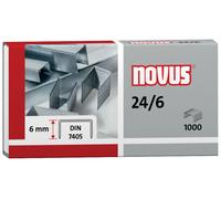 NOVUS Agrafes 24/6 DIN, 1000 pièces, galvanisées