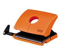 Novus B 216 Color ID Perforatrice de Bureau avec Rail de butée et Guide de Format, Partie inférieure en métal et Partie en Plastique, pour 16 Feuilles Orange