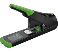 Novus B 50 re+New Sustainable Block Stapler (Stapling Capacity 140 Sheets, Variable Insertion Depth up to 75 mm, Full Metal Device with Plastic Coating Made from 81% Recycled Plastic) Black Green