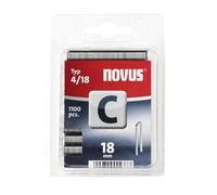 Novus C 042-0391 Agrafes à couronne étroite 4/4 emballées sous blister avec 1100 supports 12, milieu de livre idéal pour fixer des bois et des panneaux MDF