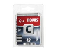 Novus C 4 Agrafes à dos étroit d'une longueur de 26 mm, 1100 agrafes du type 4/26, optimal pour la fixation des panneaux