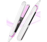 NOVUS Fer à lisser les cheveux, fer plat de 1 pouce, 2 en 1 en céramique, chauffage rapide, fer à lisser plat, fer à lisser avec interrupteur de verrouillage, 110-240V Double Voltage