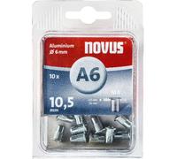 Novus Office 106440700 Ecrou à sertir en aveugle (Ø x L) 6 mm x 6 mm M4 aluminium aluminium 10 pc(s)