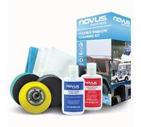 Novus Polissage pour Plastique | Kit de fenêtre Flexible | Un Coussinet de Support de 7,6 cm pour perceuse, Un Tampon en Mousse Vert de 7,6 cm, Un Tampon en Mousse Noire de 7,6 cm, 1, 2, Trois