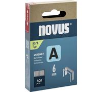 NOVUS TOOLS Agrafes en fil fin 6 mm de type 53, 800 pièces, agrafes galvanisée pour tissus, cuir, capitonnage ou moquettes
