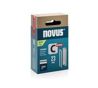 NOVUS TOOLS Agrafes à dos étroit 23 mm de type 4 super dure, 1000 pièces, agrafes galvanisée pour la fixation de bois profilés, panneaux et treillis métallique