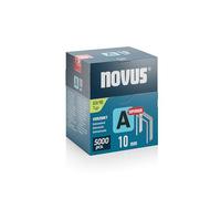 NOVUS TOOLS Agrafes en fil fin 10 mm super dure de type 53, grand boîte avec 5000 pièces, agrafes galvanisée pour tissus, cuir, capitonnage ou moquettes