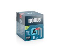 NOVUS TOOLS Agrafes en fil fin 14 mm super dure de type 53, grand boîte avec 5000 pièces, agrafes galvanisée pour tissus, cuir, capitonnage ou moquettes