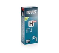 NOVUS TOOLS Agrafes en fil fin 6 mm de type 37 super dure, grand boîte avec 5000 pièces, agrafes galvanisée pour agrafeuse marteau