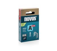 NOVUS TOOLS Agrafes en fil fin 8 mm super dure de type 53, 1800 pièces, agrafes galvanisée pour tissus, cuir, capitonnage ou moquettes