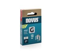 NOVUS TOOLS Agrafes en fil plat 10 mm de type 11, 600 pièces, agrafes galvanisée pour la fixation de films plastiques, bardeaux bitumés, étiquettes, papier, contrecollages en alu