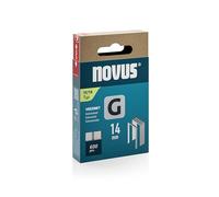 NOVUS TOOLS Agrafes en fil plat 14 mm de type 11, 600 pièces, agrafes galvanisée pour la fixation de films plastiques, bardeaux bitumés, étiquettes, papier, contrecollages en alu