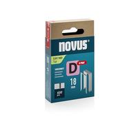 NOVUS TOOLS Agrafes en fil plat 18 mm de type 53F avec pointe en D pour résistance a l'arrachement, 600 pièces, agrafes galvanisée pour la fixation de griffes pour bois profilés